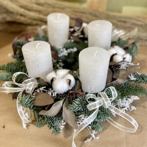 Novinka! Adventní věnec - bílý